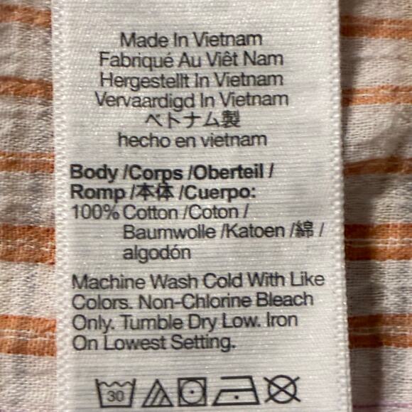 Madewell Lakeline Top Plaid Popover V Neck Shirt Cotton Pastel White Size Medium - Picture 7 of 10